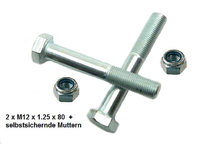2 x Schraube und Muttern Achsschwinge H Fiat 500 126 2 x screw suspension arm